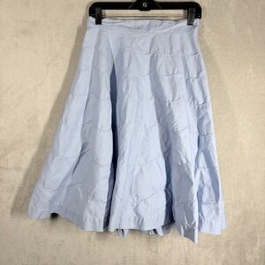 Vintage Handmade Midi Skirt Size S Pastel Blue Cotton Retro Twee Cottagecore